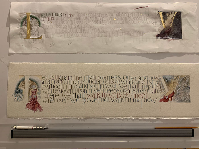 The Owl and the Pussycat- a  Calligraphy art print by Tess Cooling
